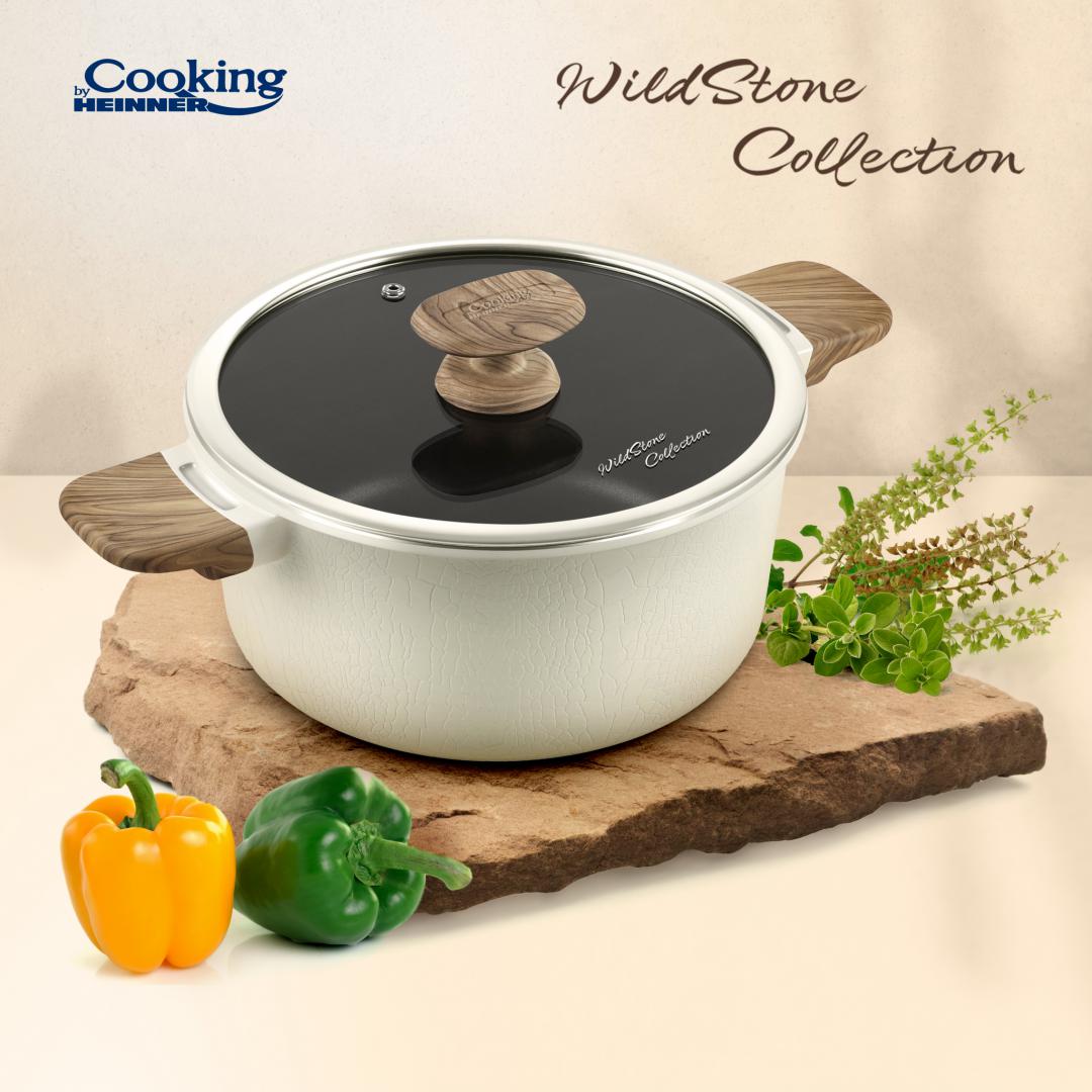 Semioala cu capac Cooking by Heinner Wild Stone, aluminiu, 24x12cm, 4.7L