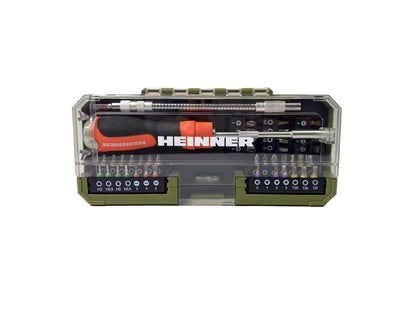 Set 43 accesorii Heinner PCSS018, surubelnita cu clichet, biti, extensie flexibila, adaptor biti