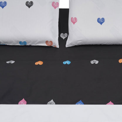 Lenjerie pentru 2 persoane Hearts Heinner Home, 100% bumbac,132TC, king size, 4 piese