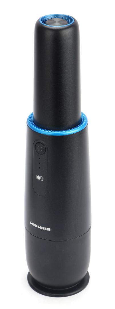Aspirator de mana Heinner Blackstone HHVC-D7.2BK, 70 w, acumulator li 7.2v, putere absorbtie 5 kpa, indicator led, capacitate recipient praf 50 ml, autonomie 12 min, durata incarcare 3 ore, adaptor USB, accesorii perie 2 in 1, negru