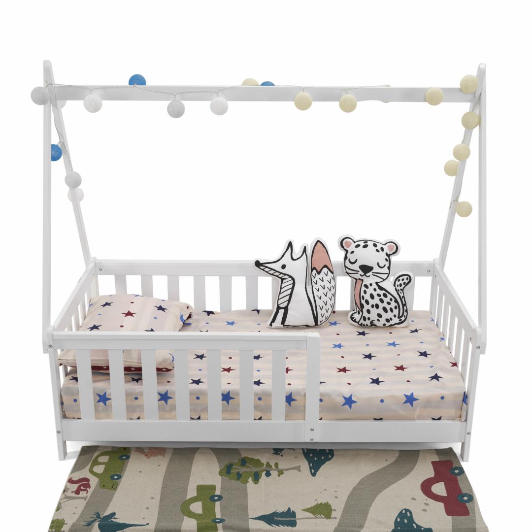 Pat casuta, alb 147.5x75cm, U-Grow