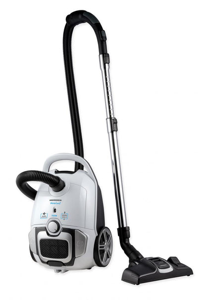 Aspirator cu sac Heinner HVC-M700WH, 69dB, filtru HEPA 12, perie ECO, 700W, putere de absorbtie 150W, sac textil 3L, tub din metal, viteza variabila, Alb