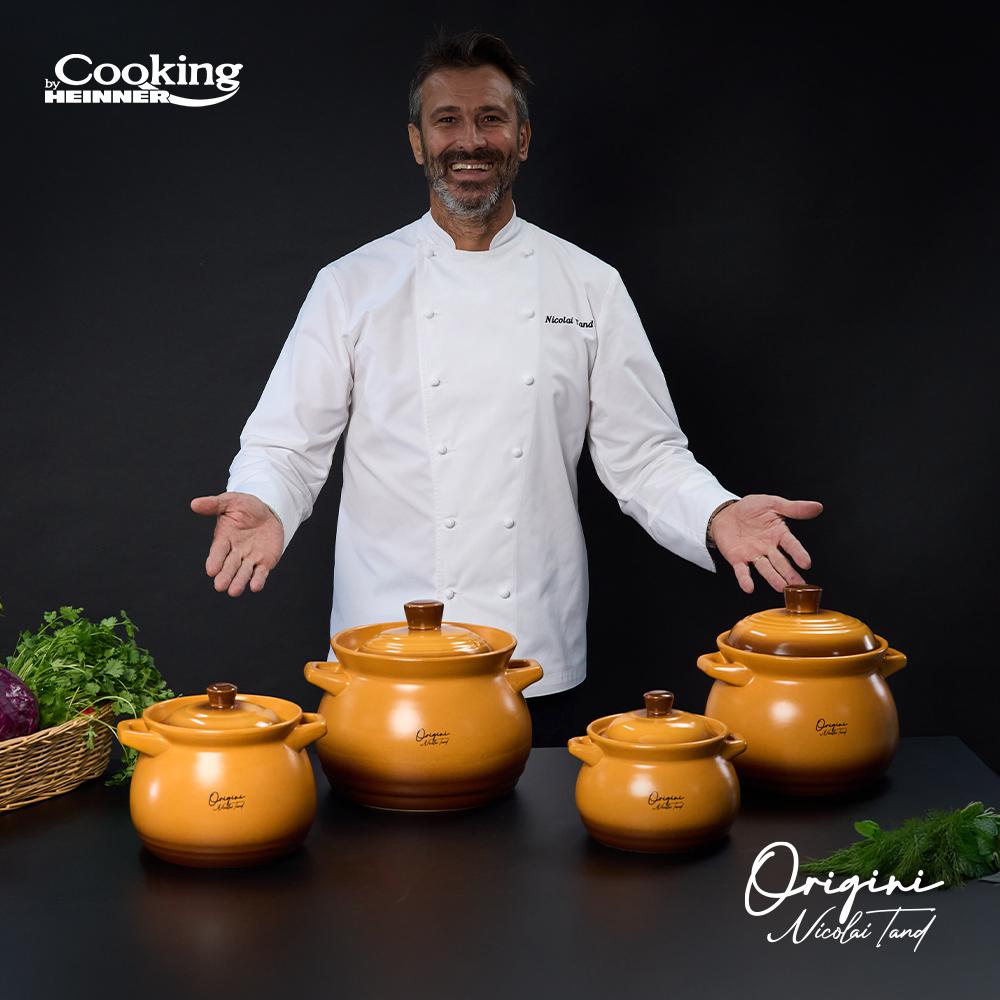 Oala 2L ceramica cu capac Cooking by Heinner - Origini Chef Nicolai Tand, 12 x 11 cm