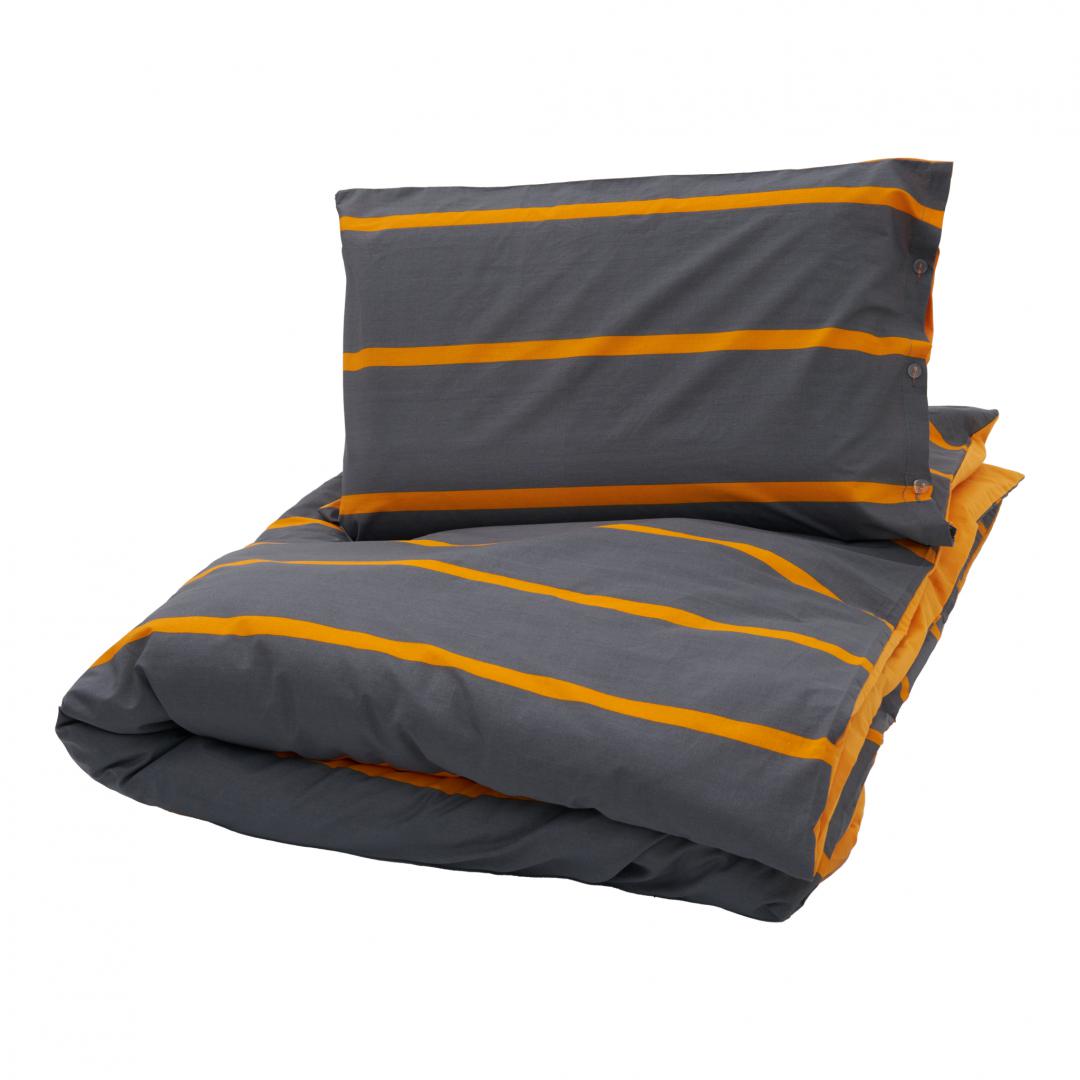 Set De Pat Single Bumbac Grey/Orange