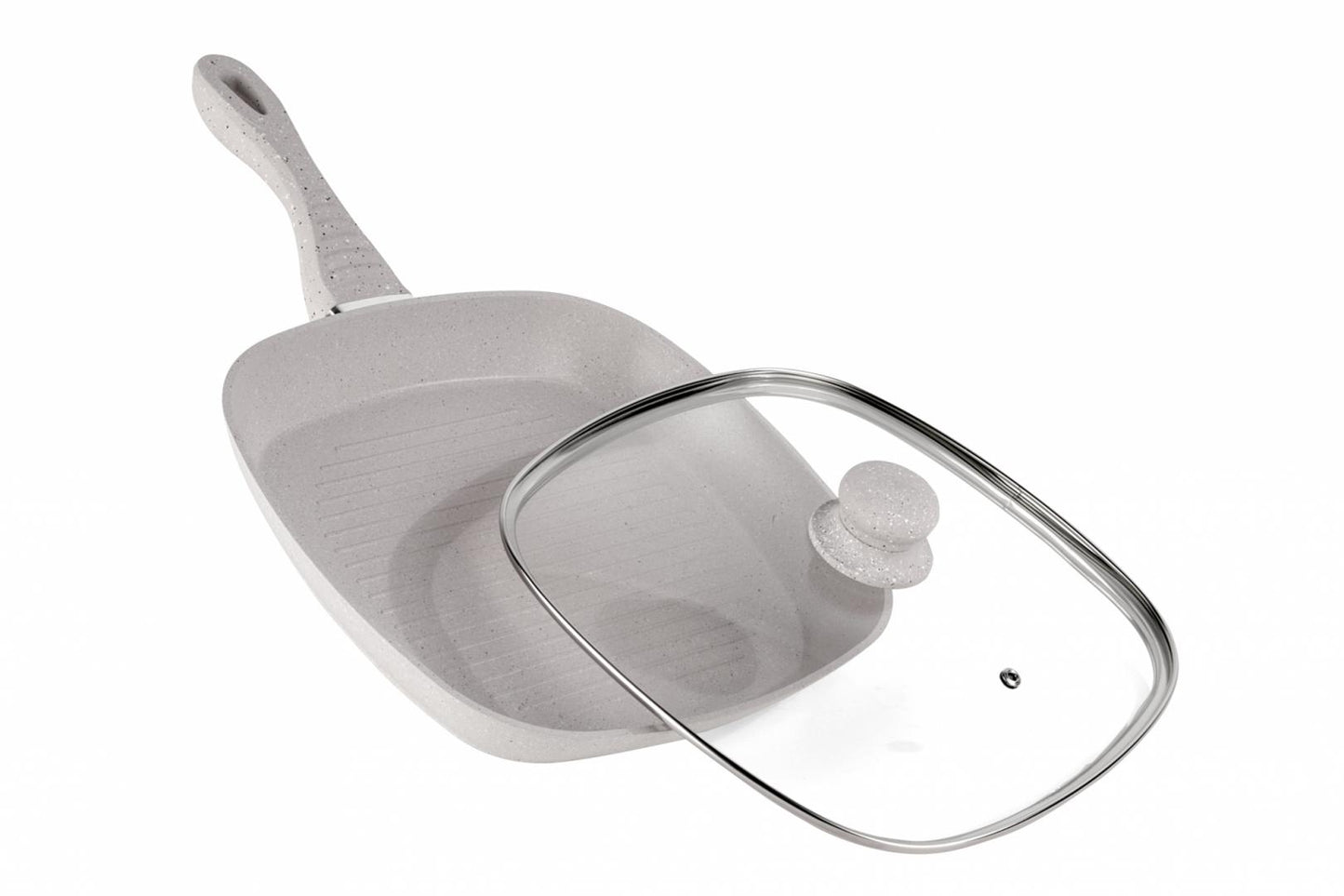 Tigaie grill aluminiu + capac, 28 x 4 cm, Mozaik Cooking By Heinner