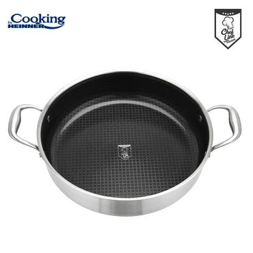 Cratita cu capac sticla Cooking by Heinner Titanium, 3 straturi, inox, 30 x 7.8 cm, 4.8 L