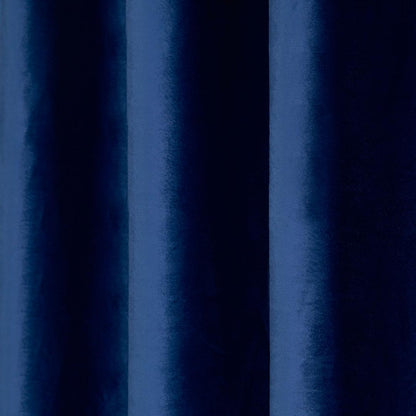 Set 2 draperii Heinner Home, catifea, 140x270 cm, sistem de prindere cu inele metalice, 2 cordoane tip sfoara, albastru