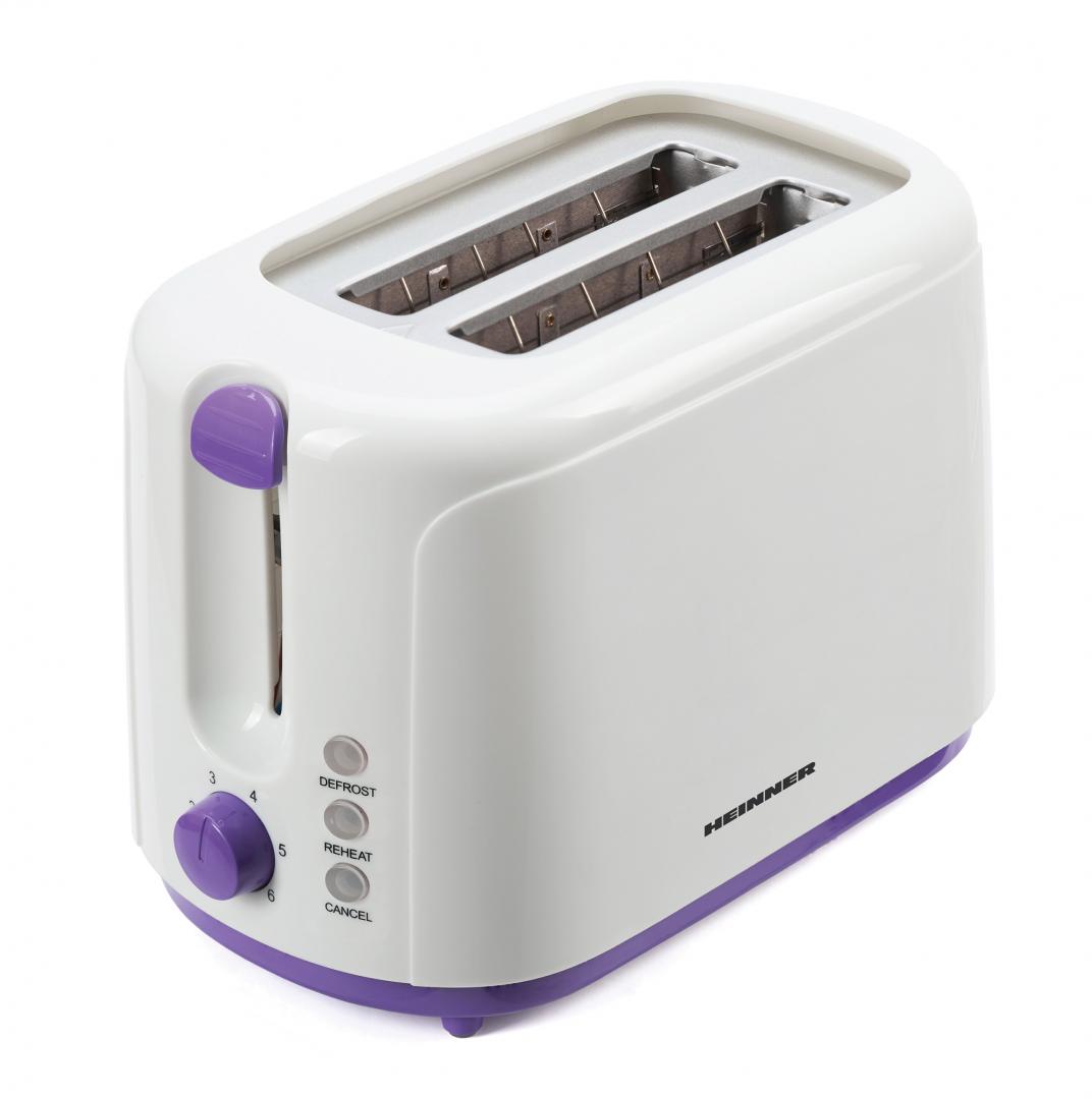 Prajitor de Paine Heinner Charm, 750W, 6 setari, Alb/Mov