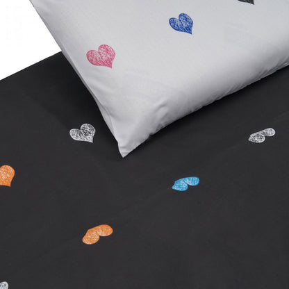 Lenjerie pentru 2 persoane Hearts Heinner Home, 100% bumbac,132TC, king size, 4 piese