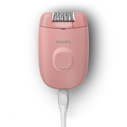 Epilator Philips Seria 2000 BRE227/00, 1 setare de viteza, cap de epilare lavabil, 1 accesoriu pentru corp si picioare, Roz