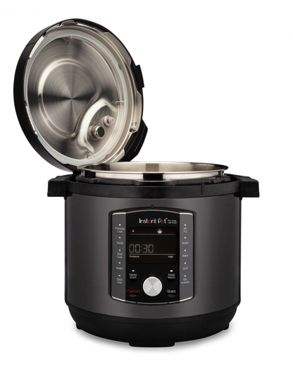 Multicooker si friteuza cu aer cald, 2 in 1, Instant Pot Pro Crisp 8, 1500W, 11 programe presetate, Capacitate 7.6 litri, Vas interior din inox, Negru