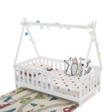 Pat casuta, alb 147.5x75cm, U-Grow