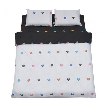 Lenjerie pentru 2 persoane Hearts Heinner Home, 100% bumbac,132TC, king size, 4 piese