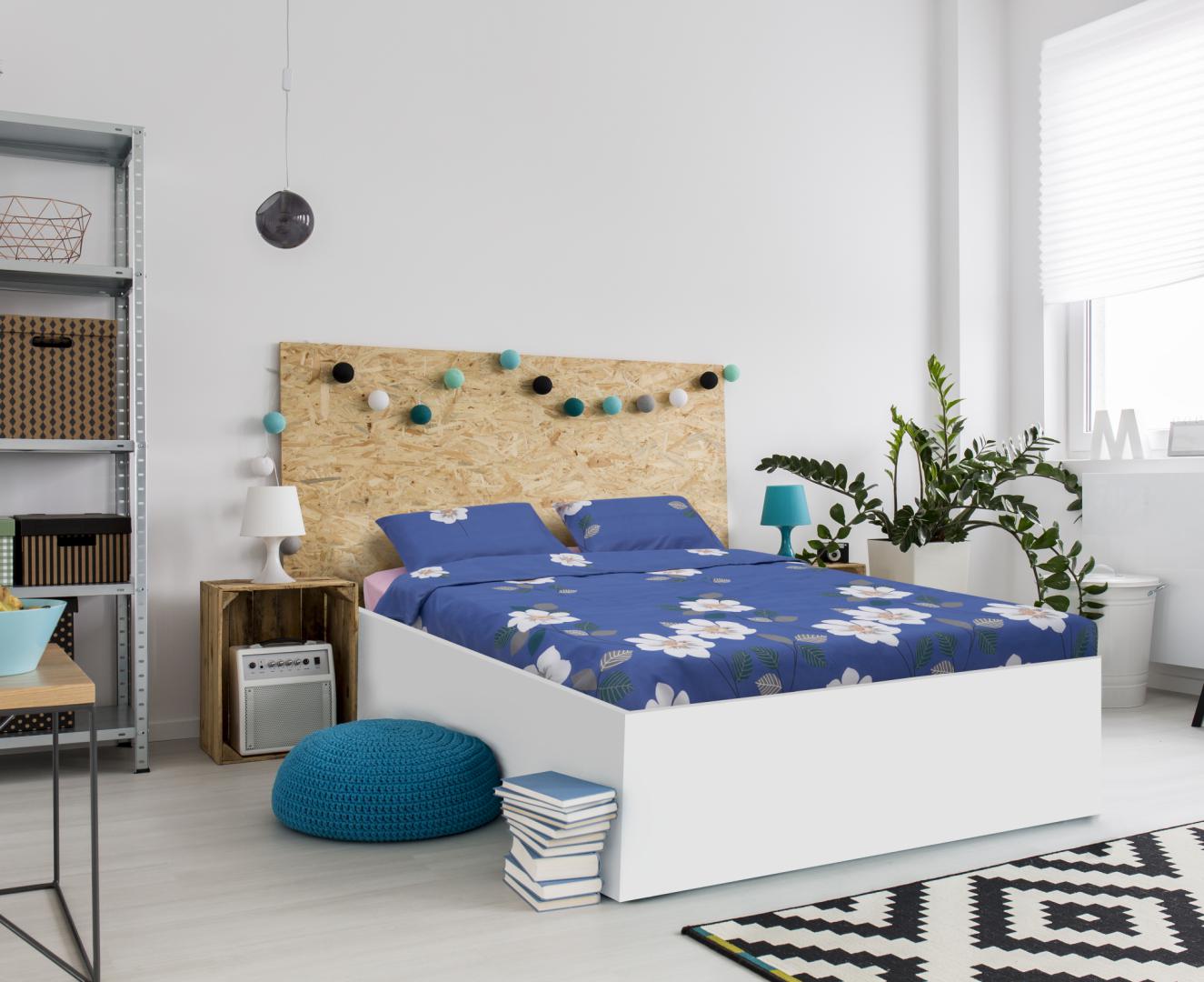 Lenjerie Vanora De Pat King Size Microfibra Blue Daisy