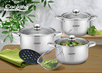 Set de oale pentru gatit Cooking by Heinner Victoria, 8 piese, inox