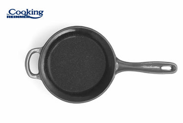 Cratita Cooking by Heinner Marble Grey cu capac, fonta emailata, 19X9 cm, 1.8 L