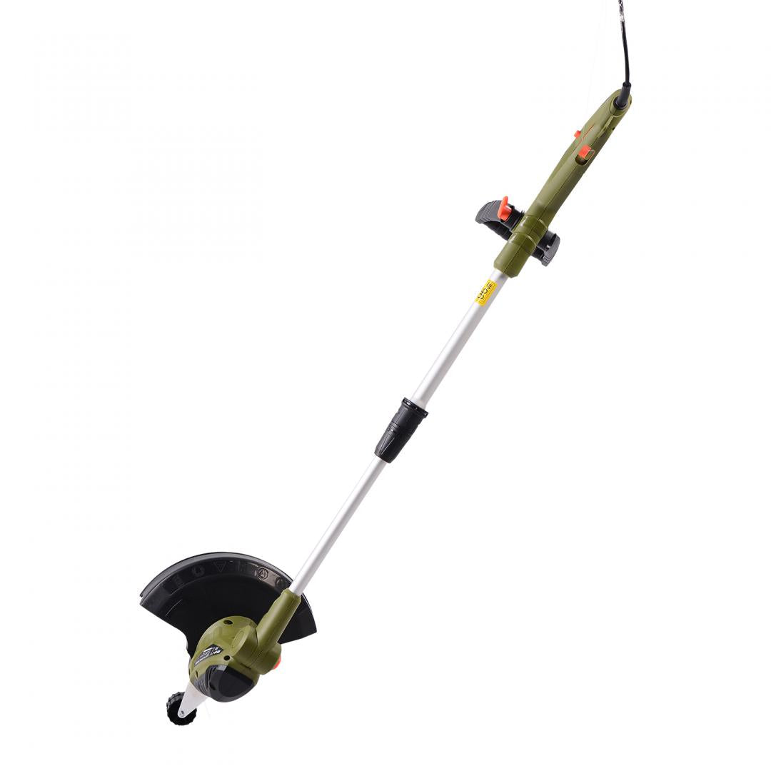 Trimmer de tuns gazon/iarba electric Heinner VCE001, putere 550 W, 10.000 RPM, 30 cm diametru lucru, 1.6 mm diametru fir, ax telescopic cu rotire la 180 grade
