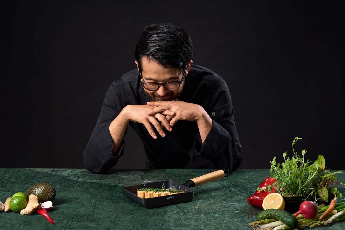 Tigaie jade Cooking by Heinner - Samurai Gourmet by Rikito Watanabe, invelis ceramic, inductie, 18 x 15 x 3.4 cm