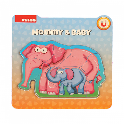 Puzzle Din Spuma Eva-Mama Si Puiul Elefant,8 Piese, Puedo