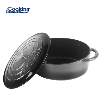 Oala 9L fonta emailata cu capac Cooking by Heinner Marble Grey37 x 29 x 15 cm