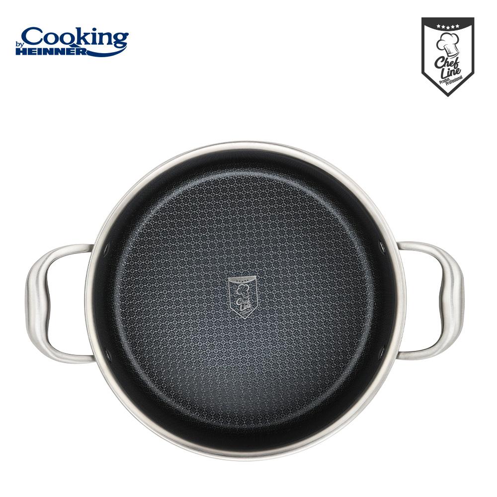Oala 7L cu capac sticla Cooking by Heinner Titanium, 3 straturi, inox, inductie, 28 x 13 cm