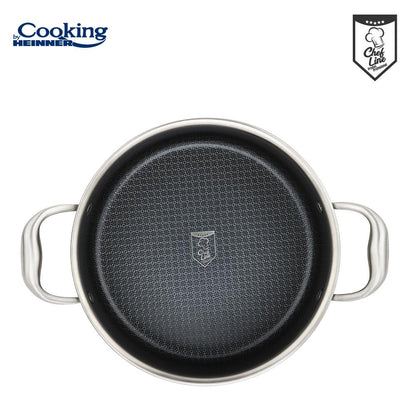 Oala 7L cu capac sticla Cooking by Heinner Titanium, 3 straturi, inox, inductie, 28 x 13 cm