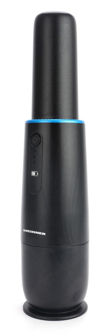 Aspirator de mana Heinner Blackstone HHVC-D7.2BK, 70 w, acumulator li 7.2v, putere absorbtie 5 kpa, indicator led, capacitate recipient praf 50 ml, autonomie 12 min, durata incarcare 3 ore, adaptor USB, accesorii perie 2 in 1, negru