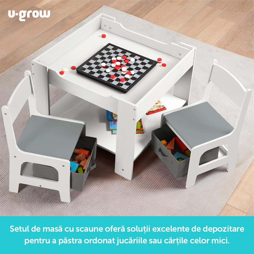 Set Masuta Si 2 Scaune Pentru Copii , Mdf, U-Grow