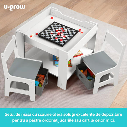 Set Masuta Si 2 Scaune Pentru Copii , Mdf, U-Grow