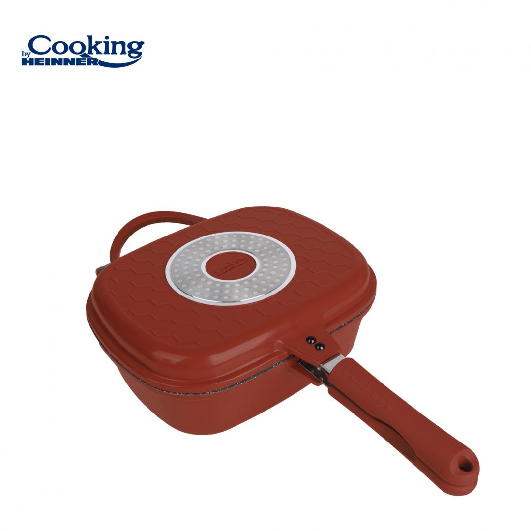 Tigaie dubla Cooking by Heinner Calabria, aluminiu turnat, 30x24x12cm