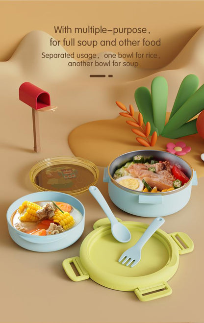 Caserola Termica Cu Lingurita Si Furculita, Blue, U-Grow