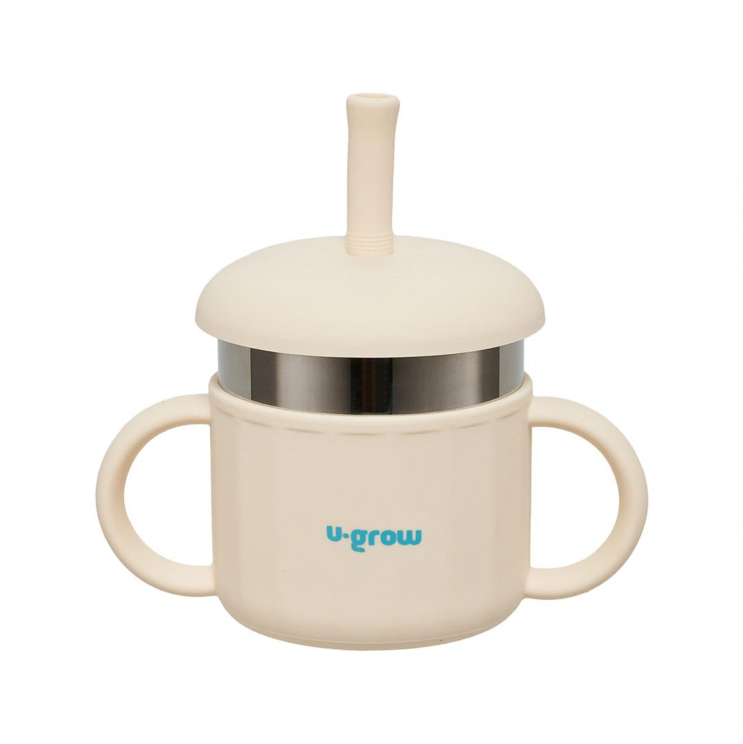 Cana Din Silicon Cu Pai Si Interior Din Inox,220 Ml, U-Grow