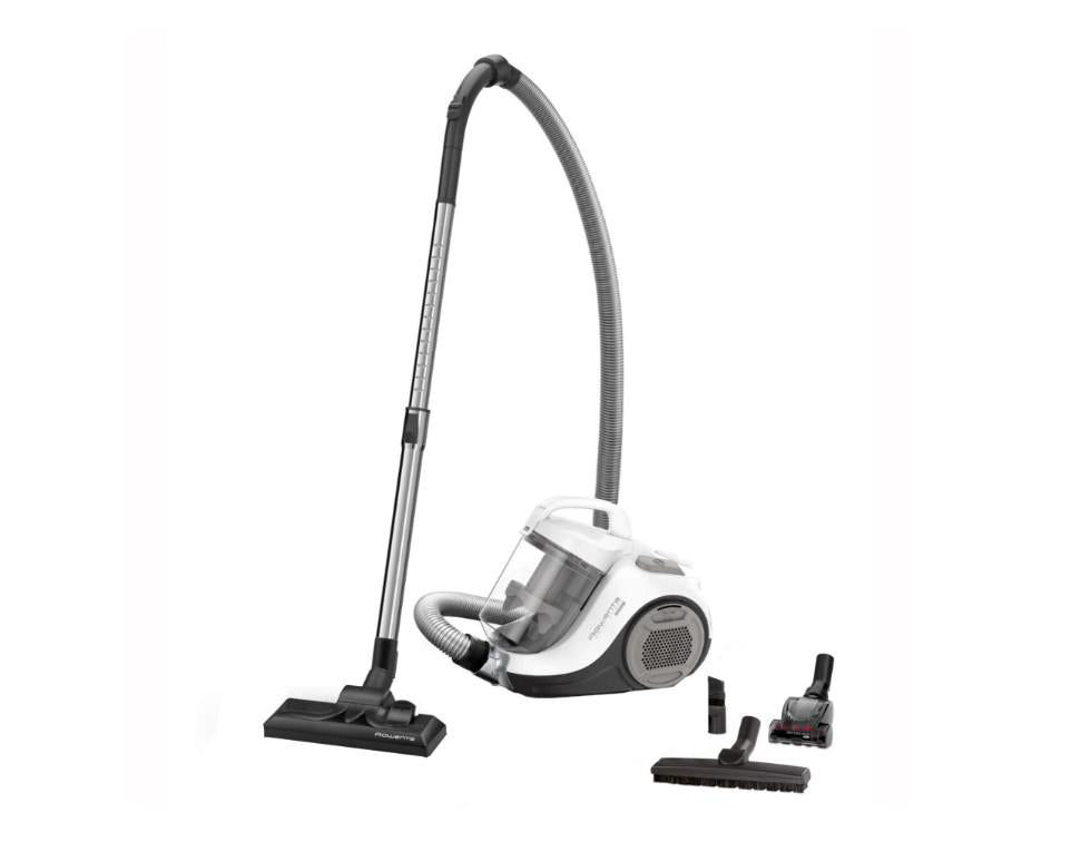 Aspirator fara sac Rowenta Swift Power Cyclonic RO2957EA, 750W, tehnologie ciclonica, 7.6m, motor Effitech, Animal Care, Alb/Negru