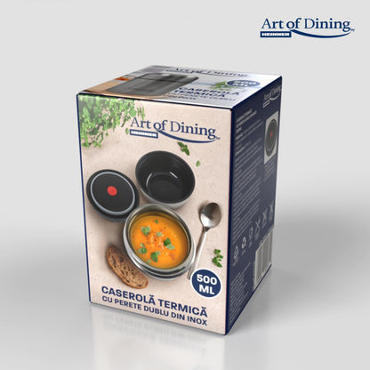Caserola Termica Cu Perete Dublu Din Inox 500Ml, Art Of Dining By Heinner