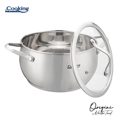 Oala 3.3L cu capac sticla Cooking by Heinner - Origini Chef Nicolai Tand, 20 x 11 cm