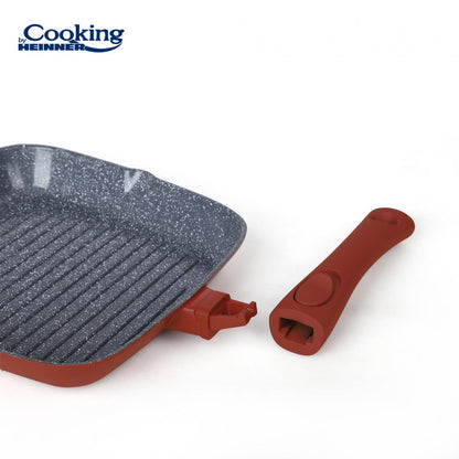 Tigaie grill cu capac Cooking by Heinner Calabria, aluminiu, 24x4cm