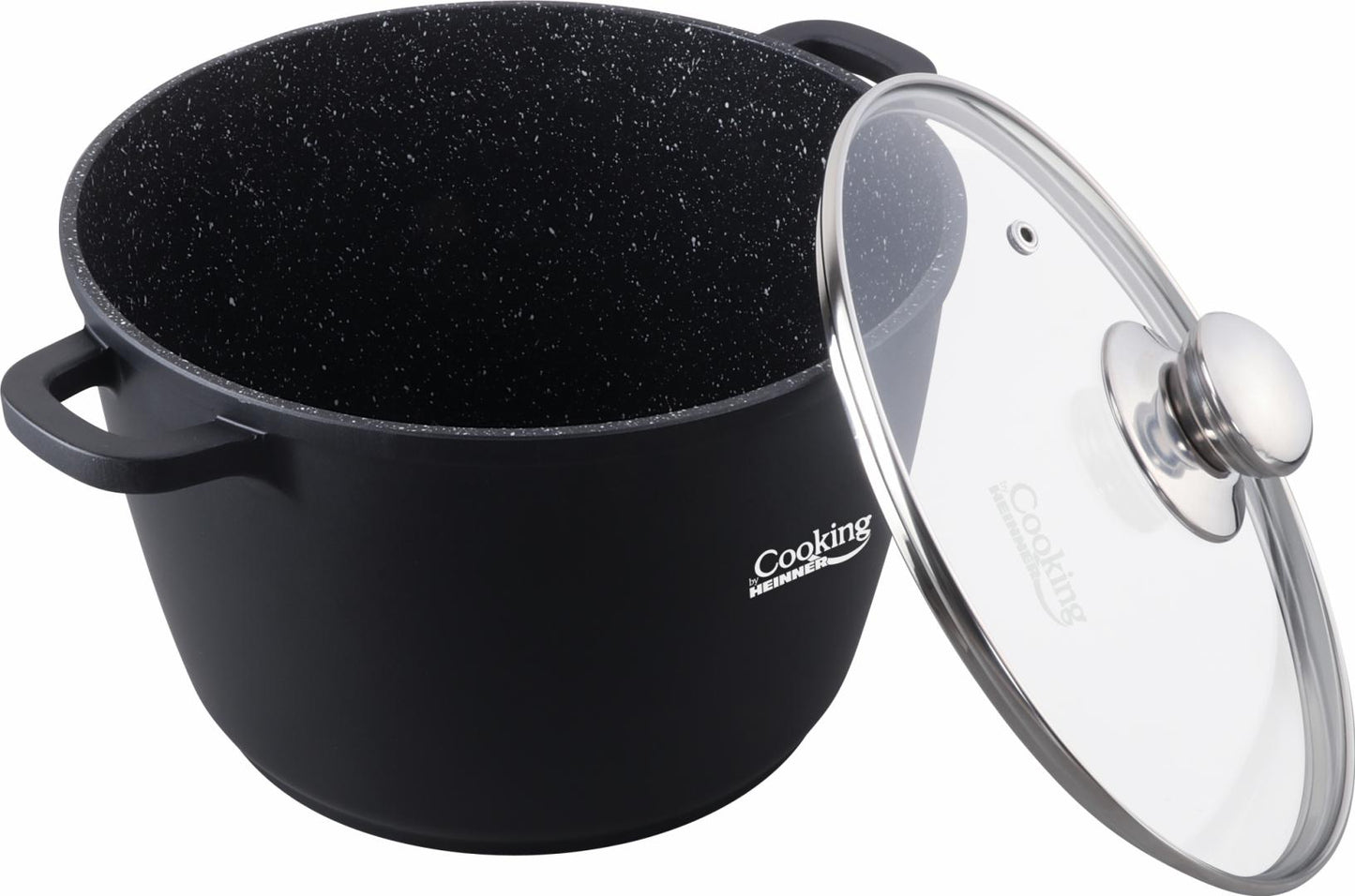 Oala din aluminiu turnat si capac Dark Line, inductie, 28x20 cm, 10 L