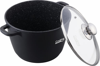 Oala din aluminiu turnat si capac Dark Line, inductie, 28x20 cm, 10 L