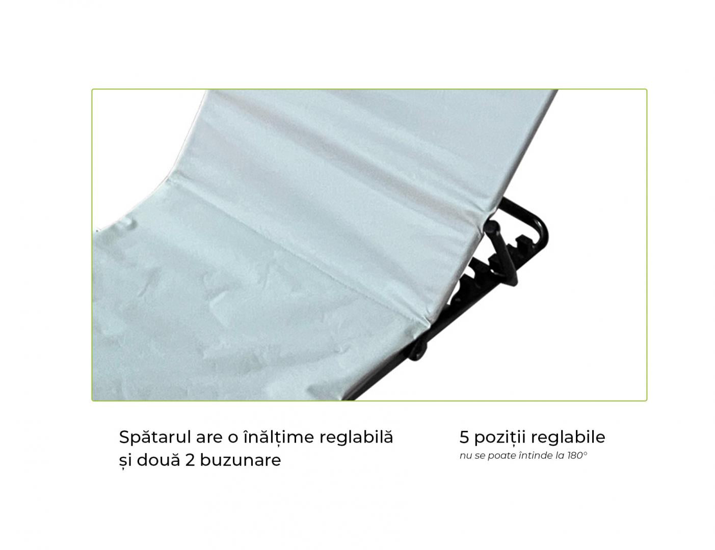 Covor plaja tip sezlong Heinner51x141x45cm, grey