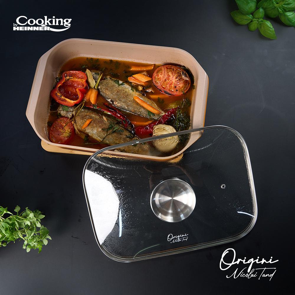 Tava cuptor Cooking by Heinner - Origini Chef Nicolai Tand, aluminiu turnat, invelis ceramic, 39 x 26 x 8.5 cm, 6 L