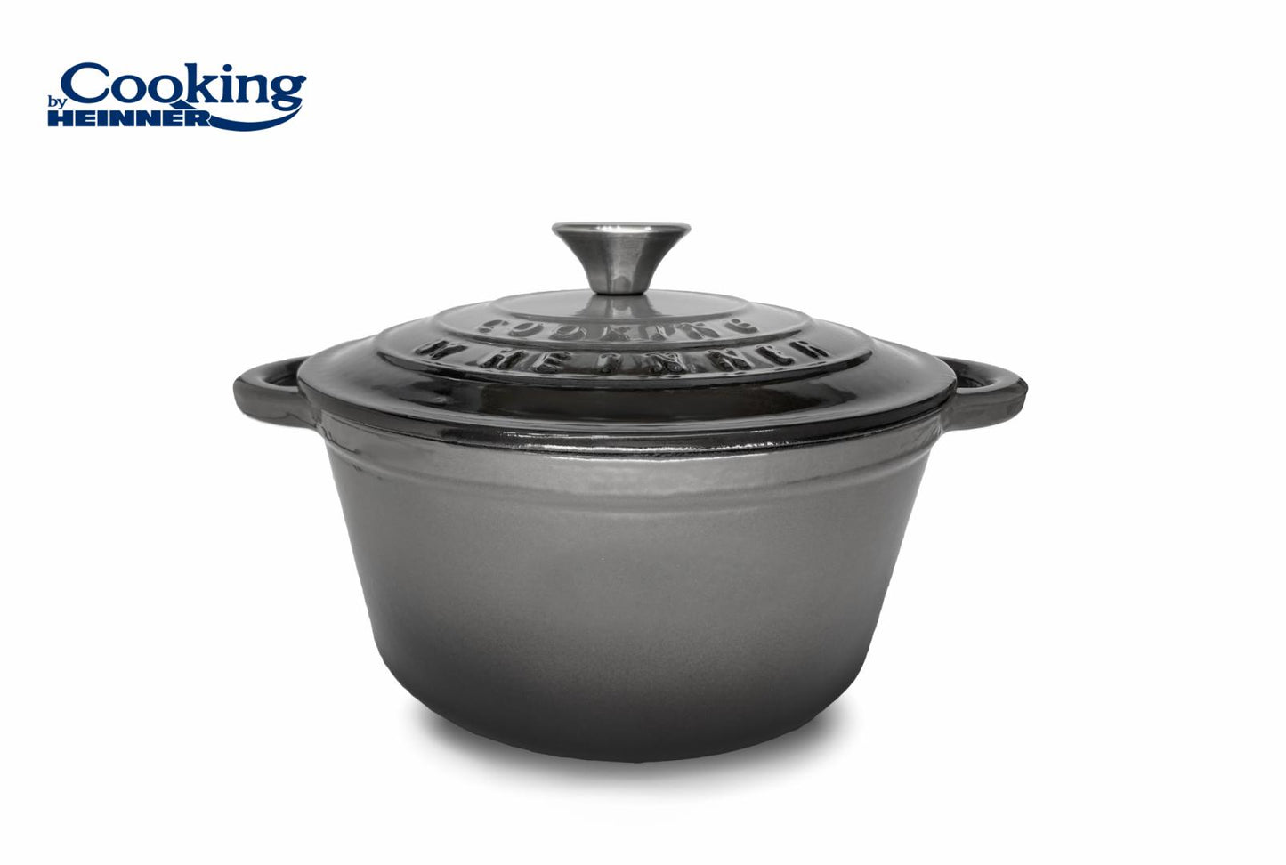 Cratita 2.9L Cooking by Heinner Marble Grey cu capac, fonta emailata, 22X9.5 cm