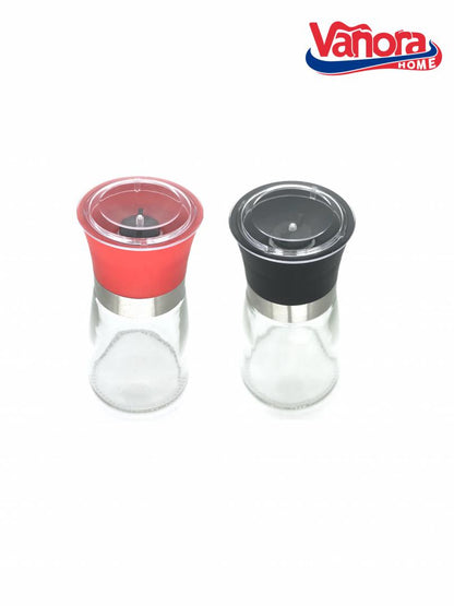 Set 2 rasnite sare/piper Vanora, 13.5 cm, rosu/negru