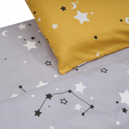 Lenjerie de pat Heinner microfibră, design stele, dimensiune KS