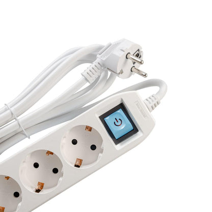 Prelungitor Spacer, Schuko X 3, Conectare Prin Schuko (T),Type-C X1, Usb X 1, 3.1A, Cablu 3M, 16 A, Max. , Protectie Copii, Protectie Supratensiune, -Alb