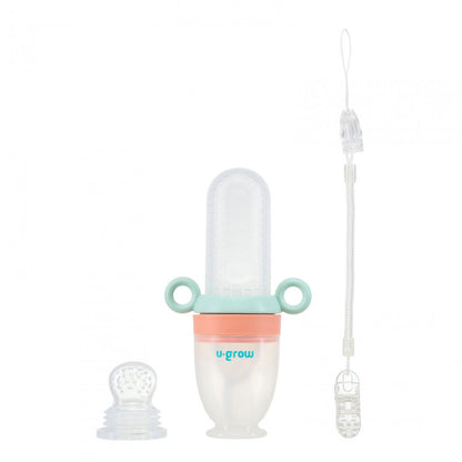 Dizpozitiv De Hranire Cu 2 Tetine : Suzeta Fructe + Lingurita, U-Grow