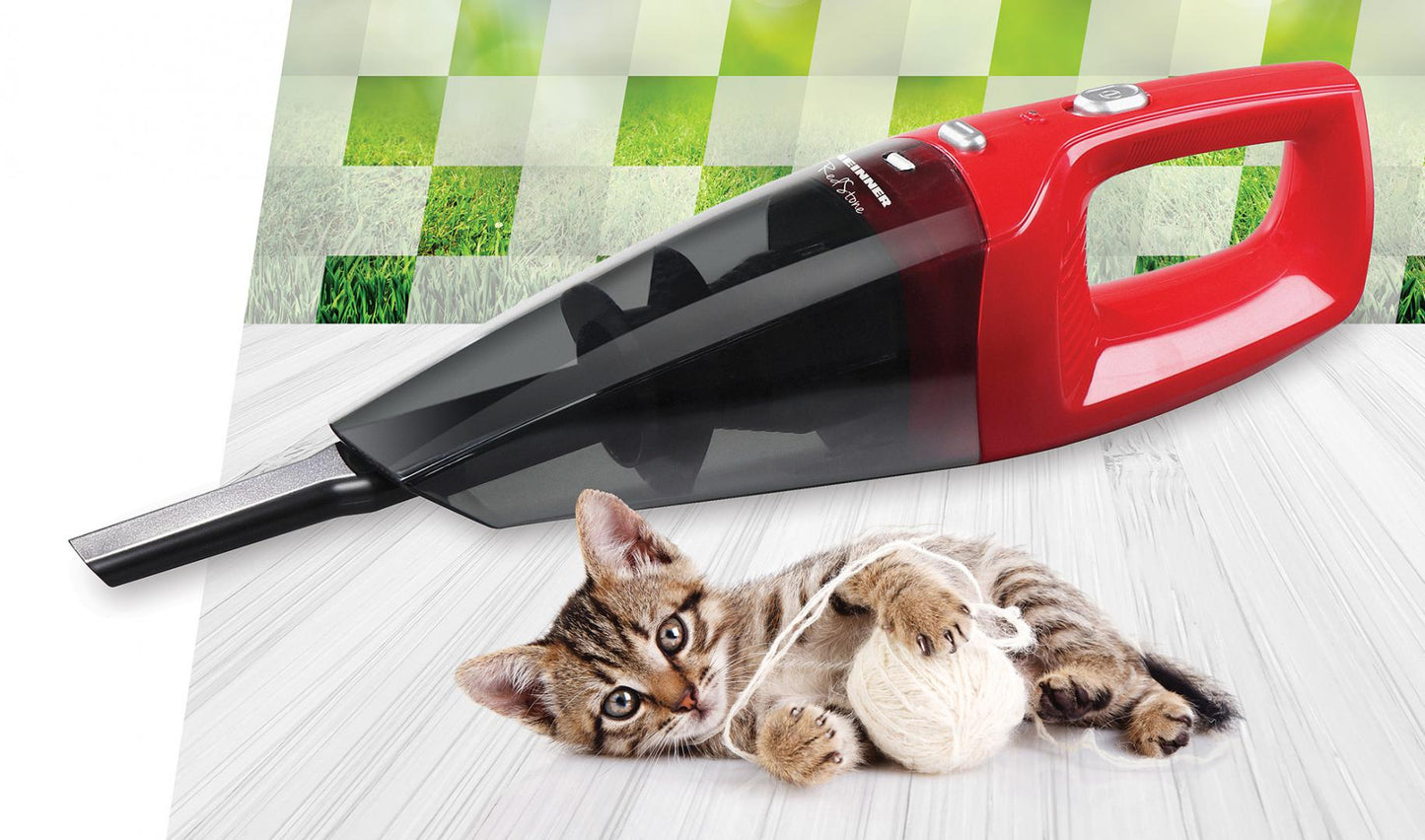 Aspirator de mana Heinner HHVC-H7.4RD, 2.3kPa, 7.4 V, 0.55 L, filtru lavabil, Rosu