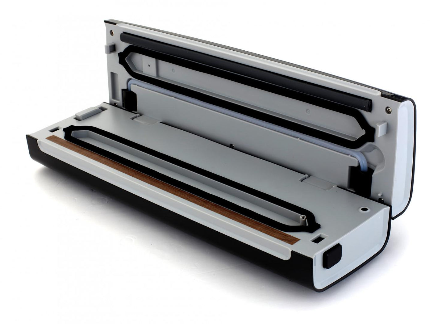 Aparat de vidat si sigilat Heinner Food Power 130 HAV-130BKSS, vidare si sigilare, vidare uscata/ umeda, rola pungi inclusa 20x200 cm, mini-cutter incorporat, compatibil cu pungi latime 30 cm, capacitate vidare 6 l/ min, 0.58 bar, 130W, argintiu