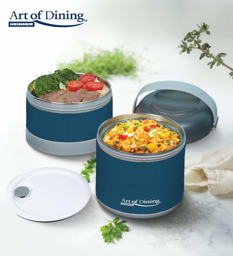 Caserola termica cu perete dublu Art of dining by Heinner Loca, inox, 920 ml, albastru
