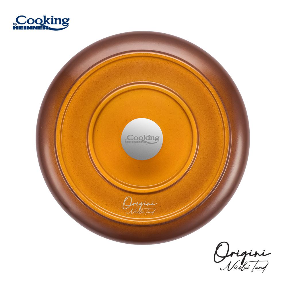 Oala 2.4L cu capac Cooking by Heinner - Origini Chef Nicolai Tand, aluminiu turnat, invelis ceramic, 20 x 10 cm