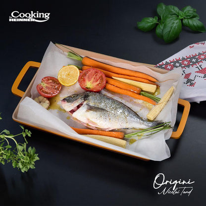 Grill Cooking by Heinner - Origini Chef Nicolai Tand, aluminiu turnat, invelis ceramic, 36 x 26.4 x 4 cm